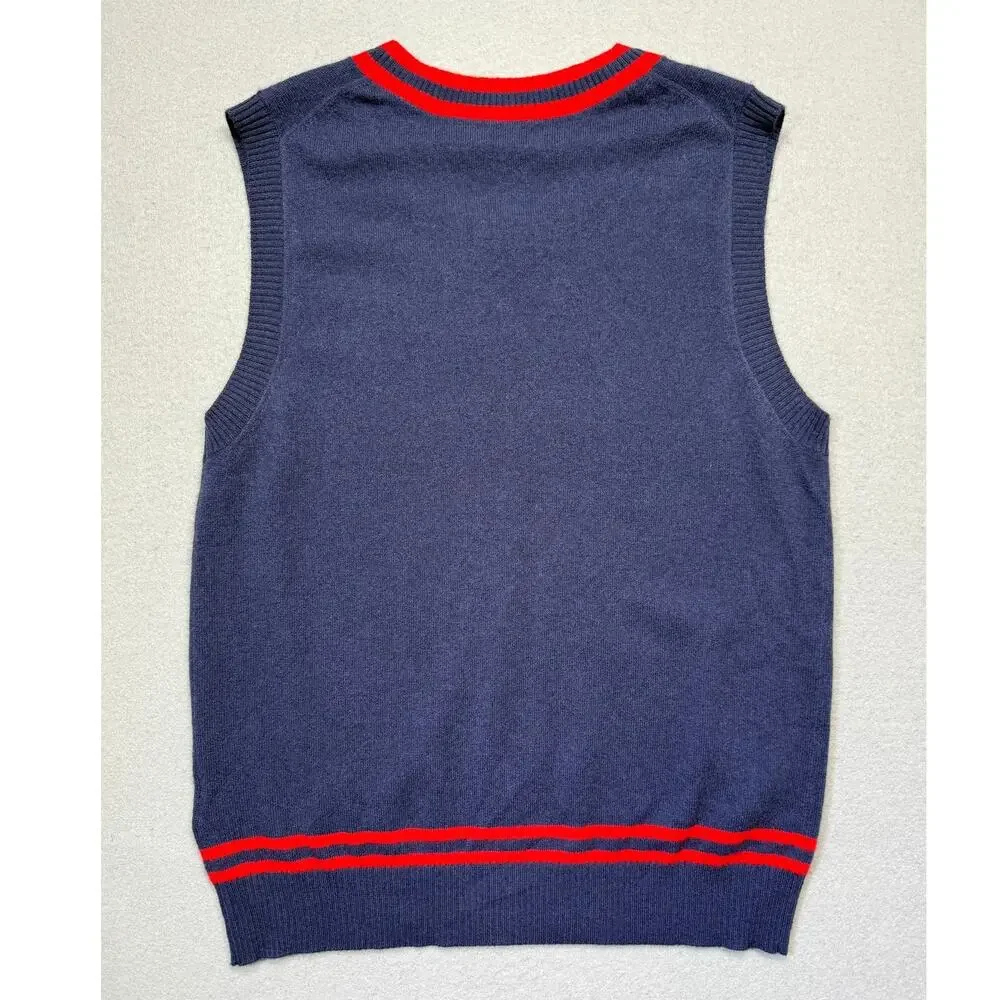 Club Room Men's 100% Cashmere V-Neck Sweater Vest Blue/turquoise Medium $179